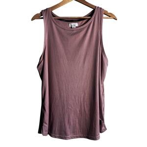 Nicole Miller Mauve Ribbed Tank Top XL Pink Sleeveless Casual Shirt